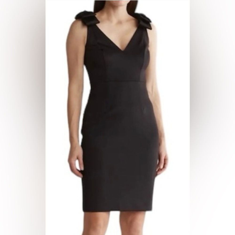 NWOT Eliza J Bow Shoulder Crepe Sheath Dress